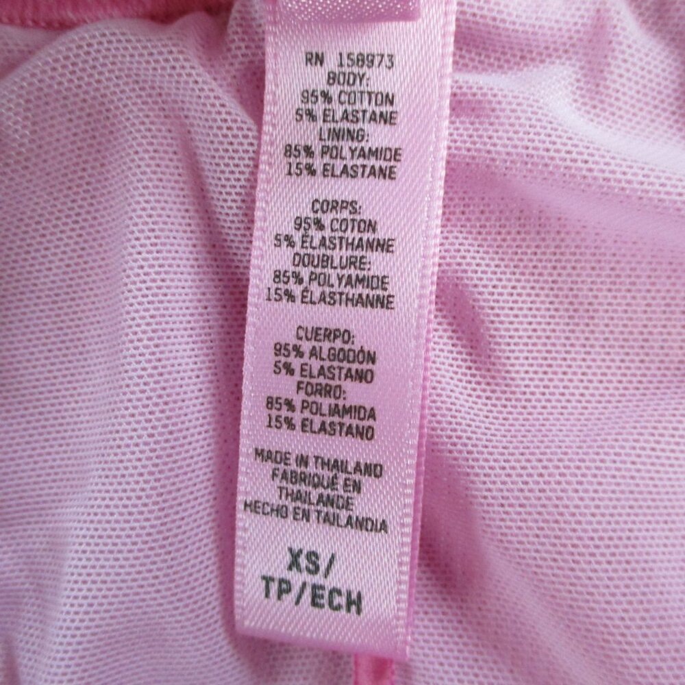 SKIMS Cotton Rib Onesie Womens XS Bubblegum Pink White Romper Bodysuit Ribbed - Picture 4 of 7